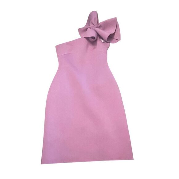 Eliza J One Shoulder Scuba Cocktail Dress Lilac Size 4 - Picture 3 of 16